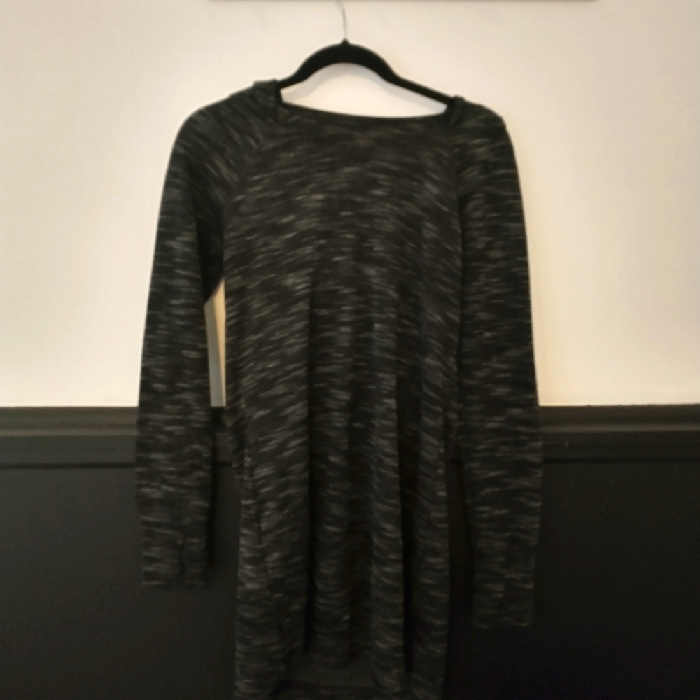 black + grey sweatshirt material short dress • athleta